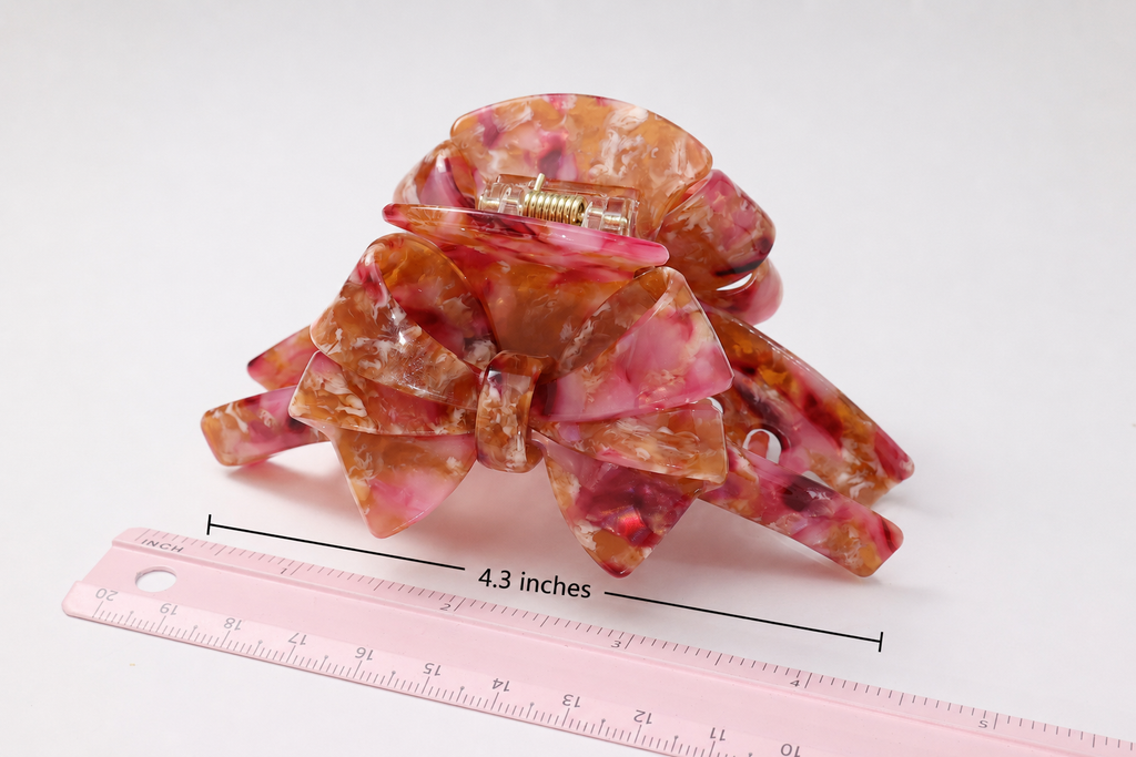 Double Bow Acetate Hair Claw Clip – 4.3"