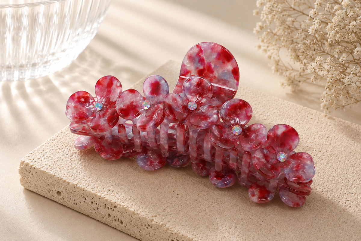 Floral Acetate Hair Claw – Large Flower Claw Clip