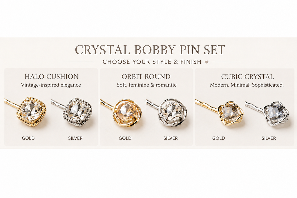 Crystal Bobby Pins for Elegant Updos – Gold & Silver Rhinestone Hair Pins