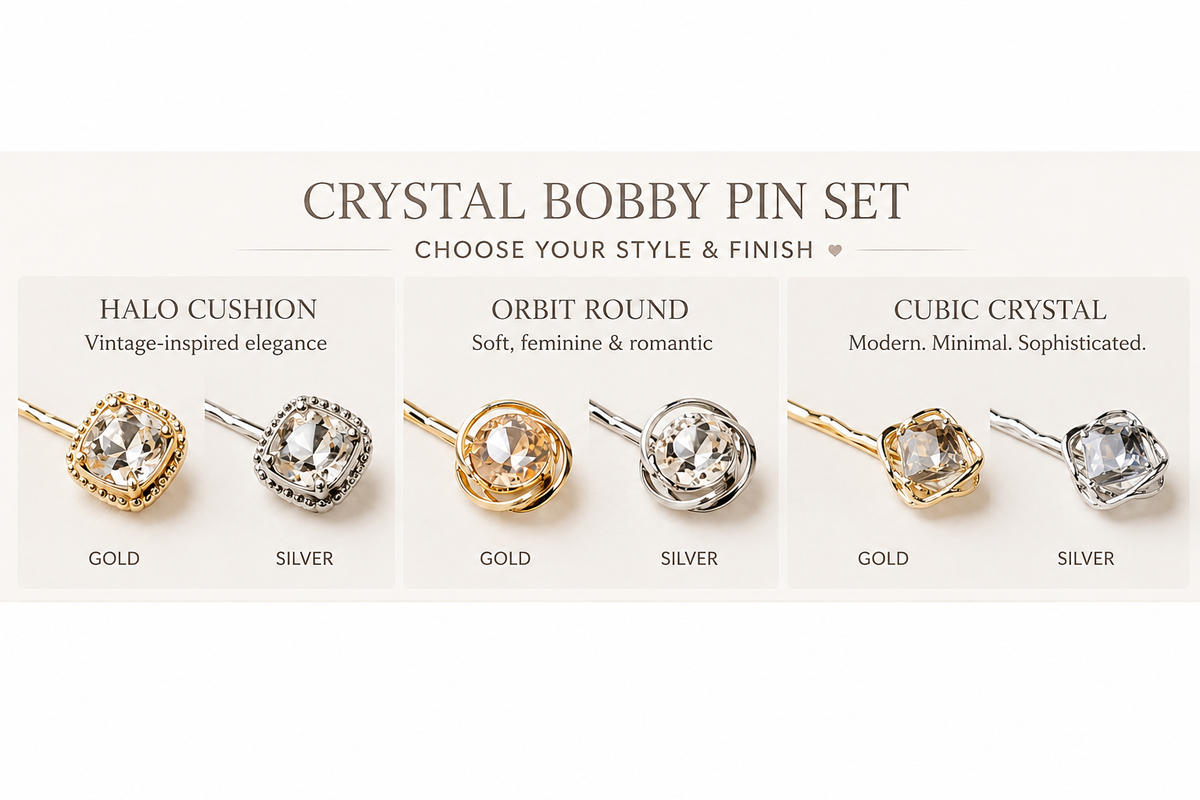 Crystal Bobby Pins for Elegant Updos – Gold & Silver Rhinestone Hair Pins