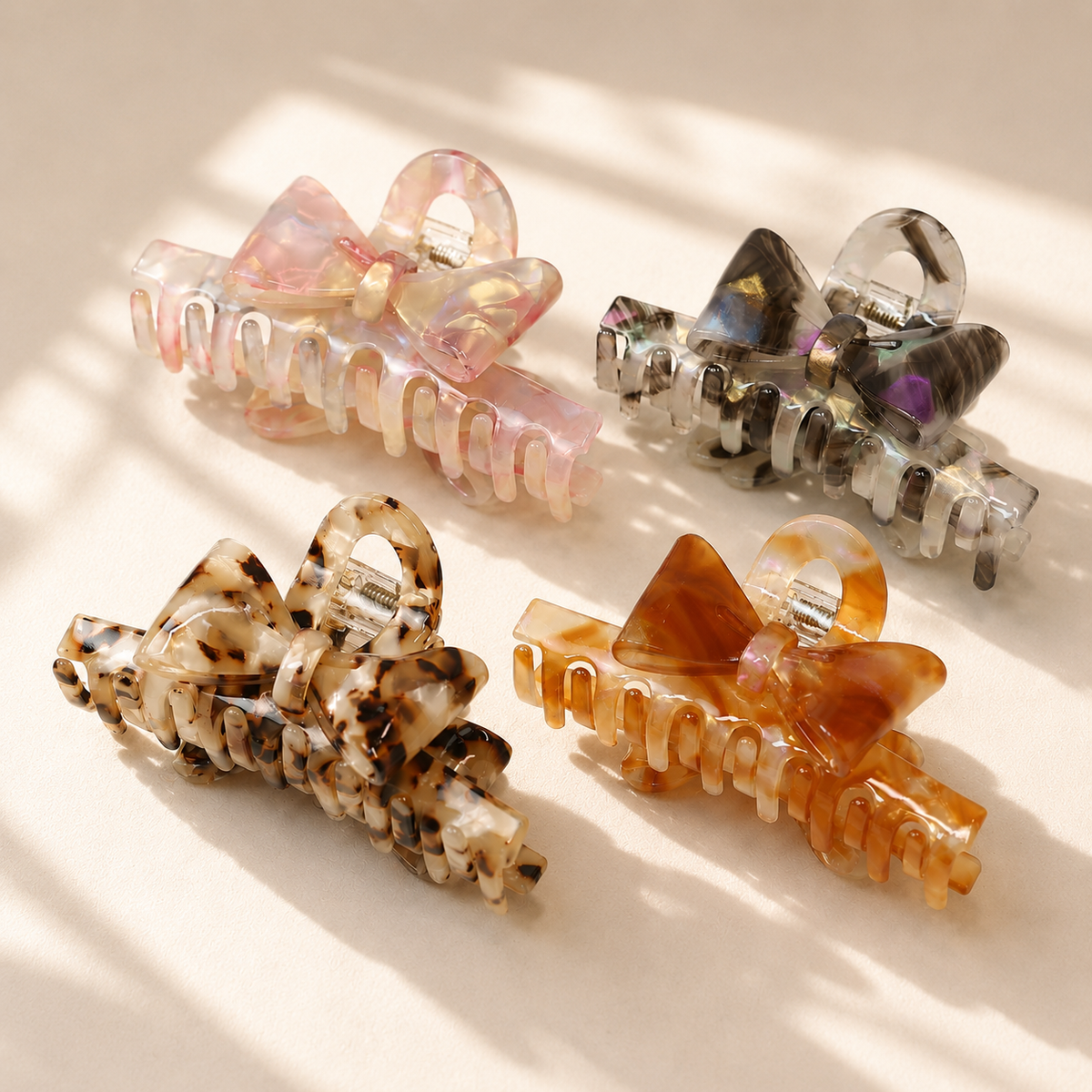 4" Acetate Bow Hair Claw – Medium Large French Hair Clip