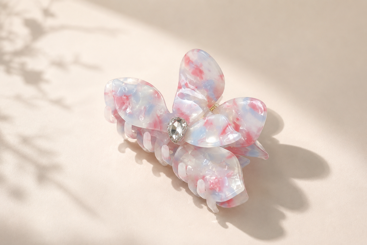 Crystal Bloom Acetate Hair Claw