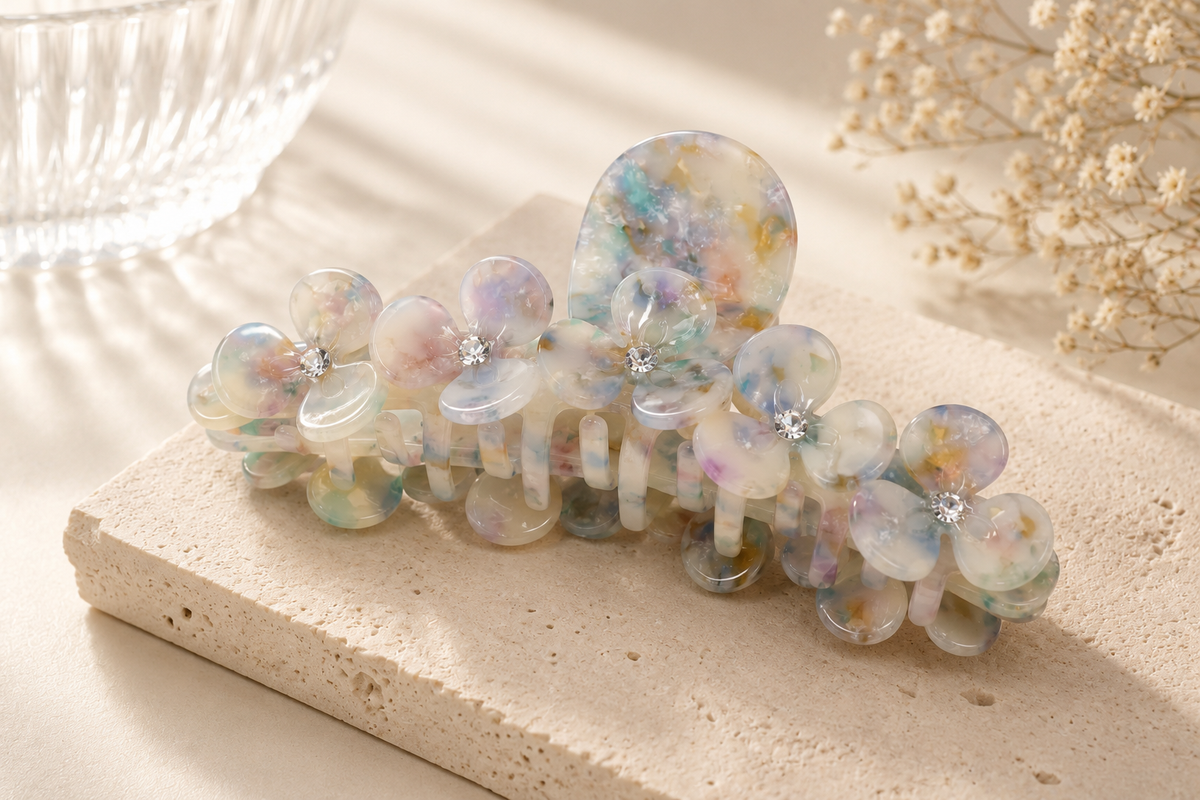 Floral Acetate Hair Claw – Large Flower Claw Clip