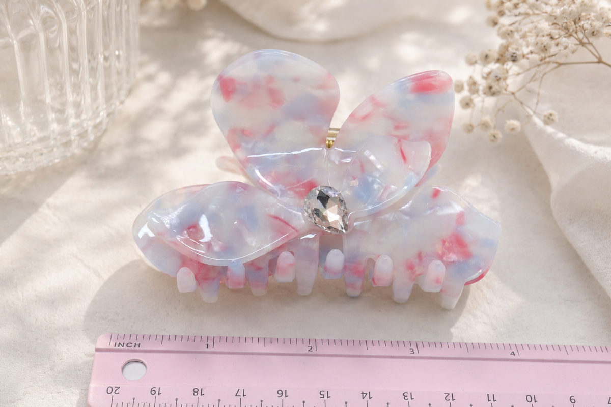 Crystal Bloom Acetate Hair Claw