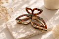 Acetate Butterfly Hair Claw Clip with Gold Alloy Base – Elegant Large Hair Clip for Women