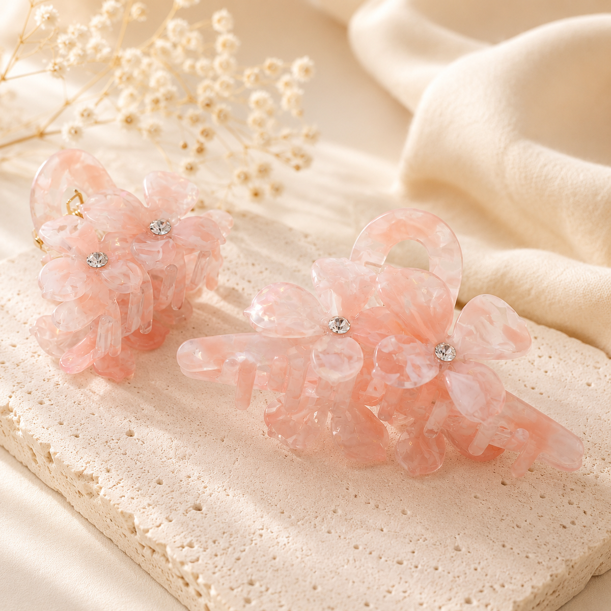 Acetate Flower Hair Claw – Large & Small Floral Claw Clips in Multiple Colors