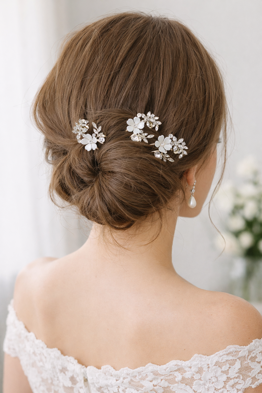 Crystal Flower Mini Hair Claw – Rhinestone Bridal Wedding Hair Clip