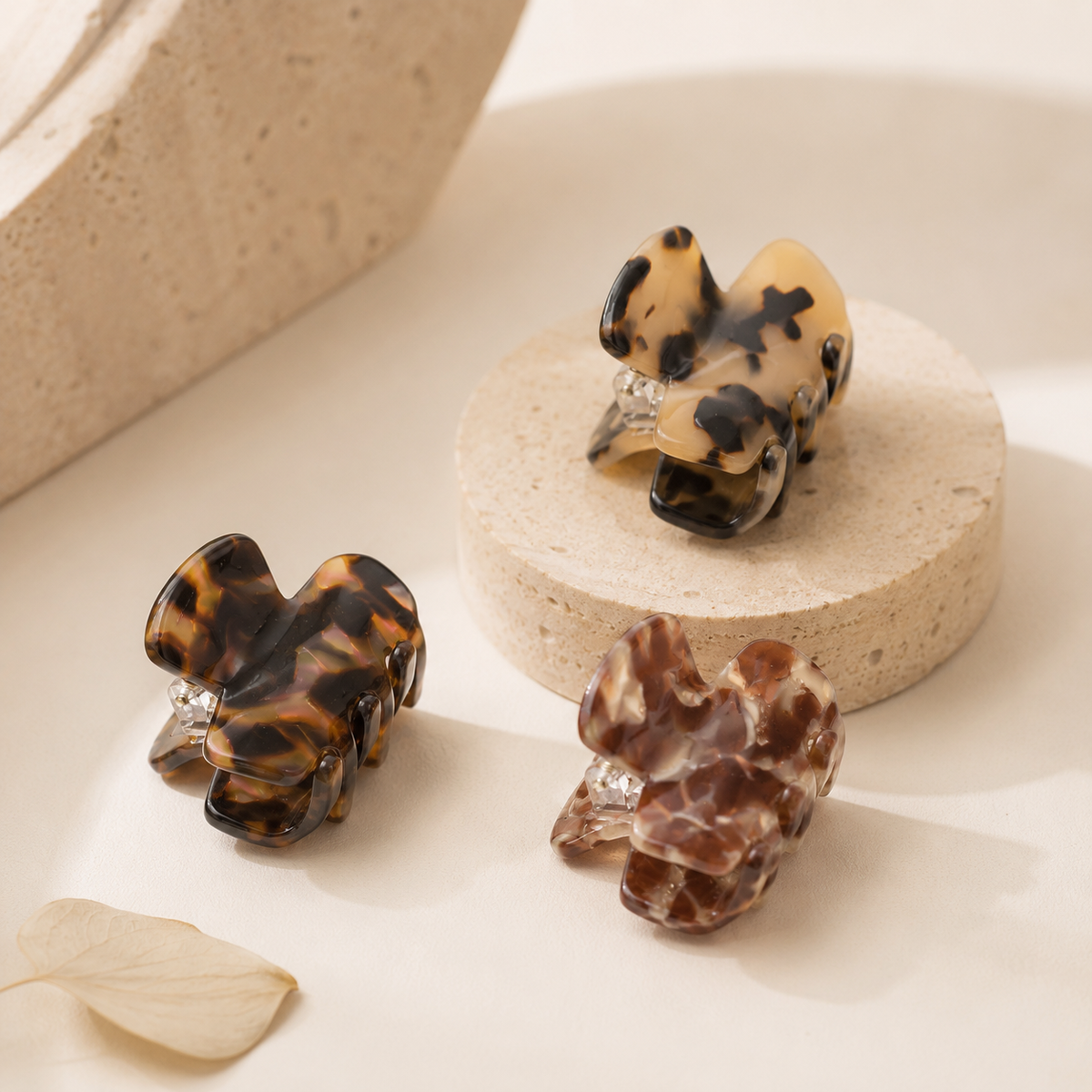 Mini Acetate Hair Claw Clips ，Set of 2 – Small French Claw Clip