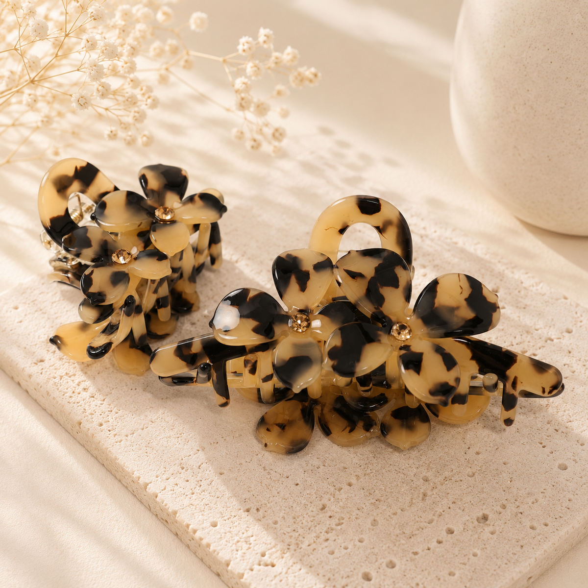 Acetate Flower Hair Claw – Large & Small Floral Claw Clips in Multiple Colors