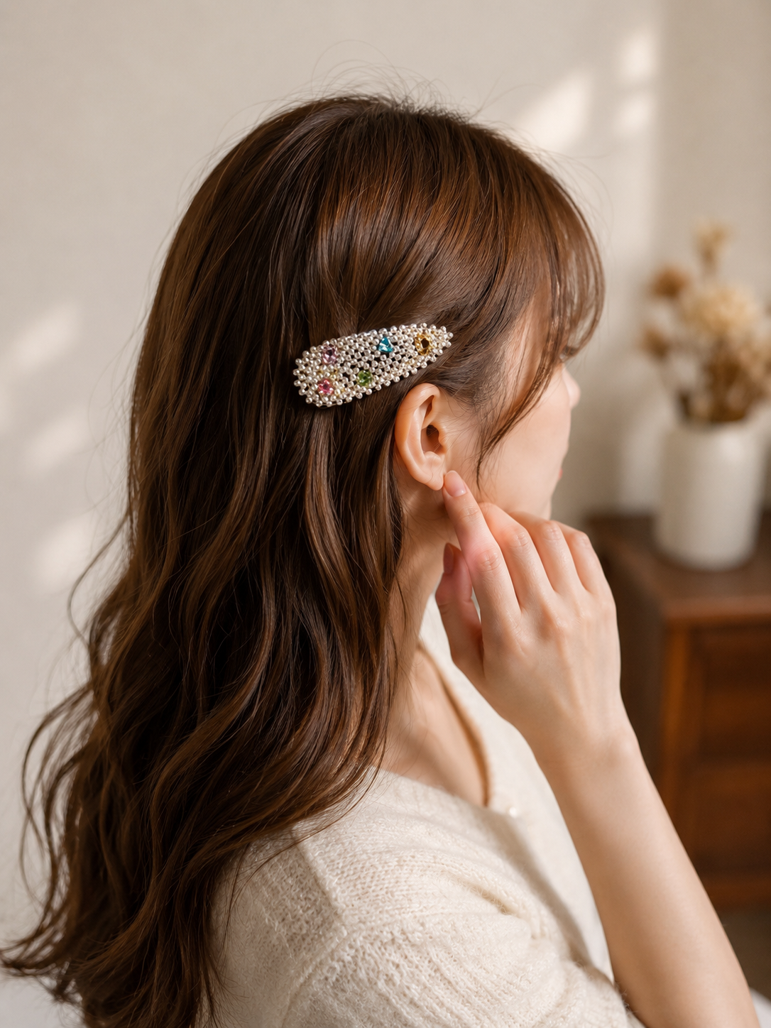Jeweled Crystal Hair Clips – Set of 2