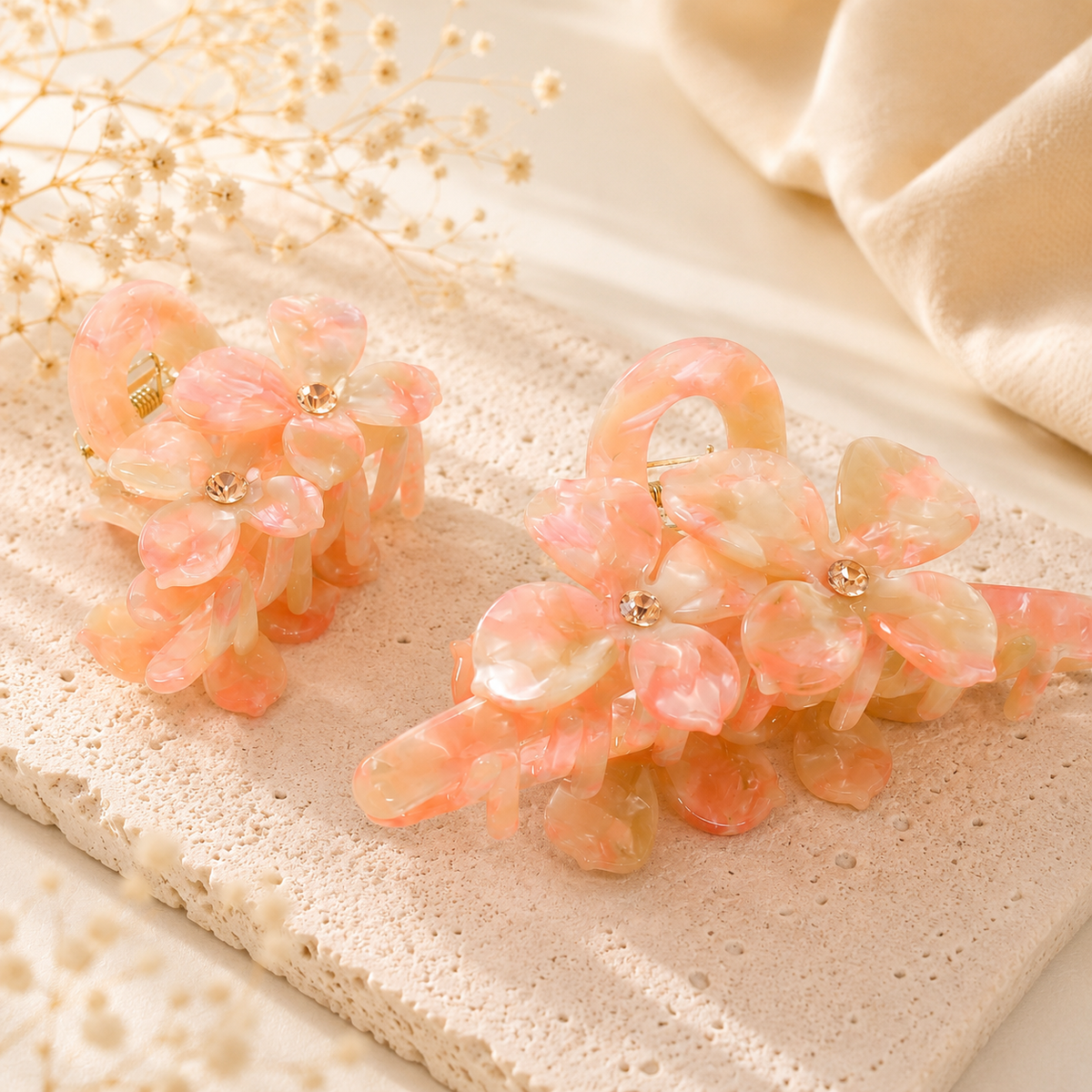 Acetate Flower Hair Claw – Large & Small Floral Claw Clips in Multiple Colors
