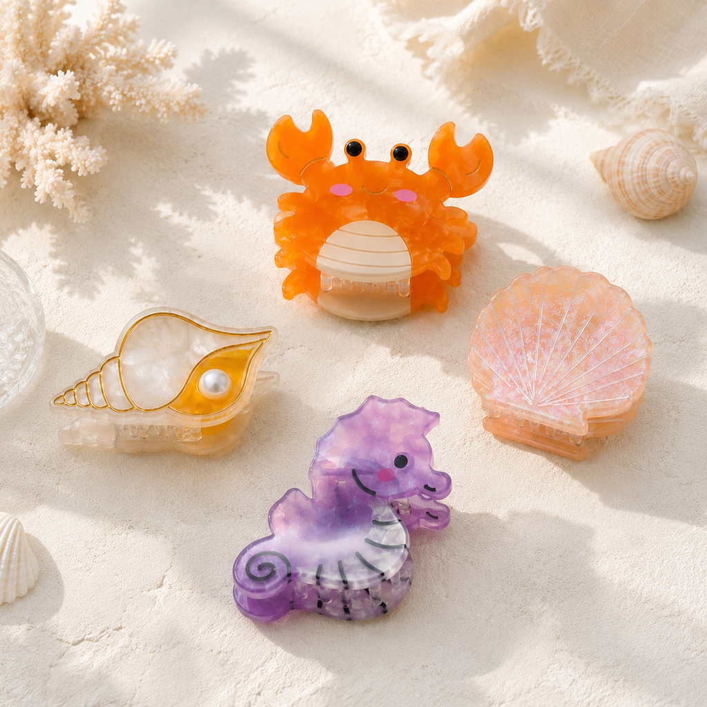 Ocean Friends Mini Acetate Hair Claw – 1 Inch