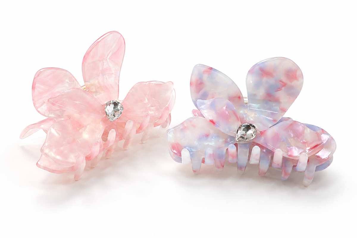 Crystal Bloom Acetate Hair Claw