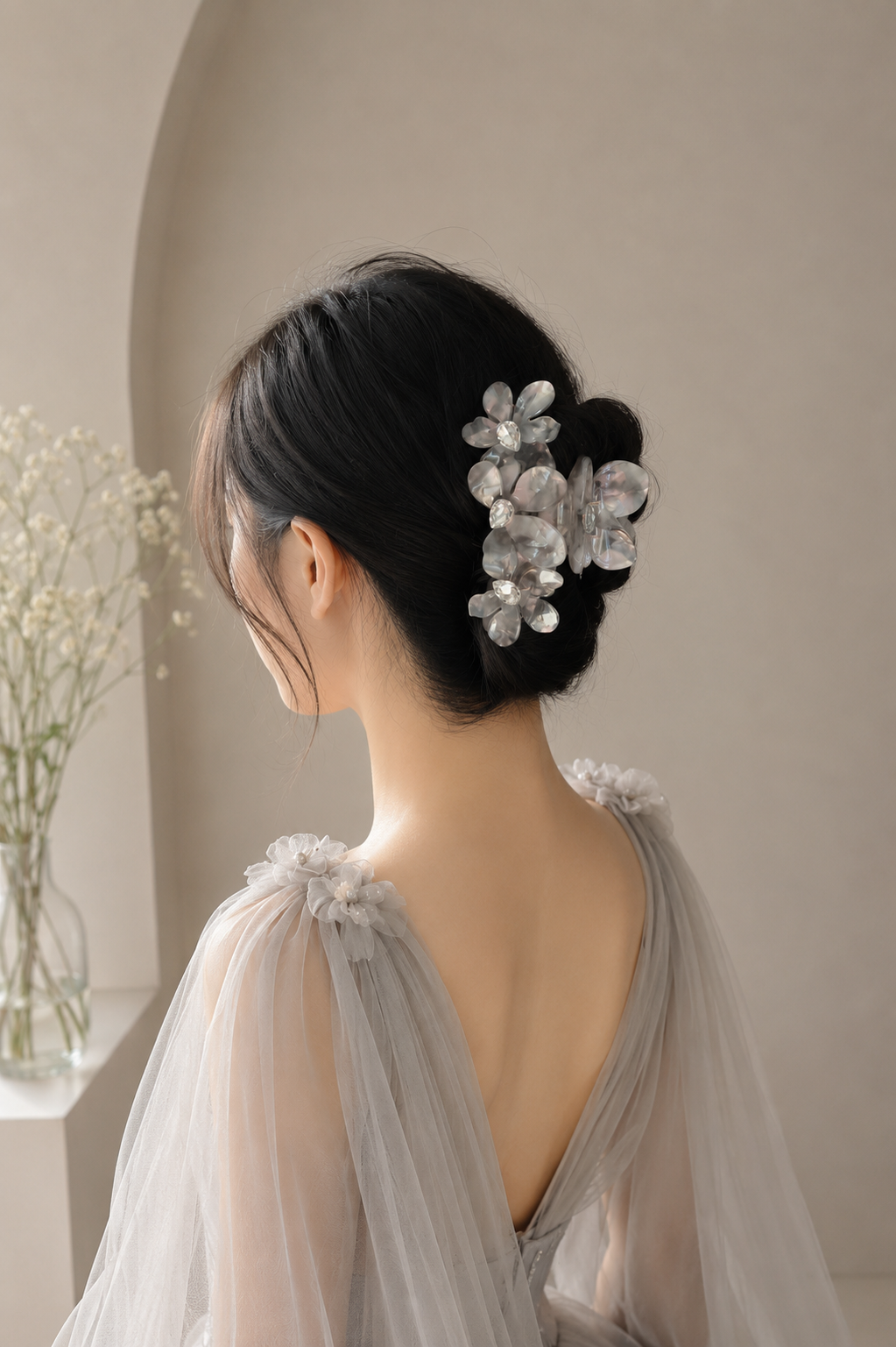 Crystal Bloom Acetate Hair Claw | Floral Claw Clip