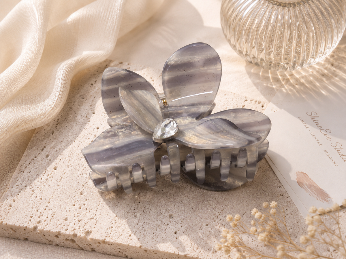 Crystal Bloom Acetate Hair Claw