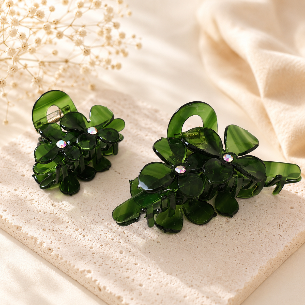Acetate Flower Hair Claw – Large & Small Floral Claw Clips in Multiple Colors