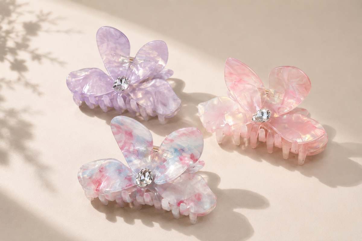 Crystal Bloom Acetate Hair Claw
