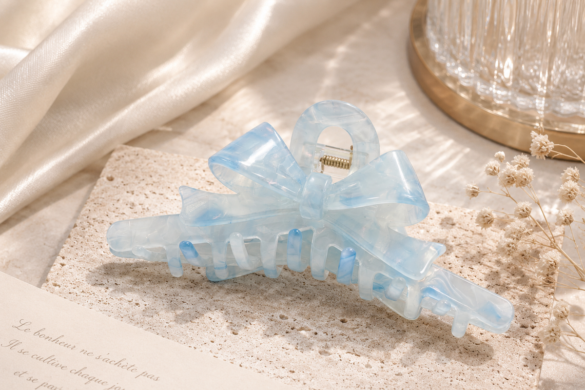 Large Bow Acetate Hair Claw – 5 Inch Claw Clip for Thick Hair