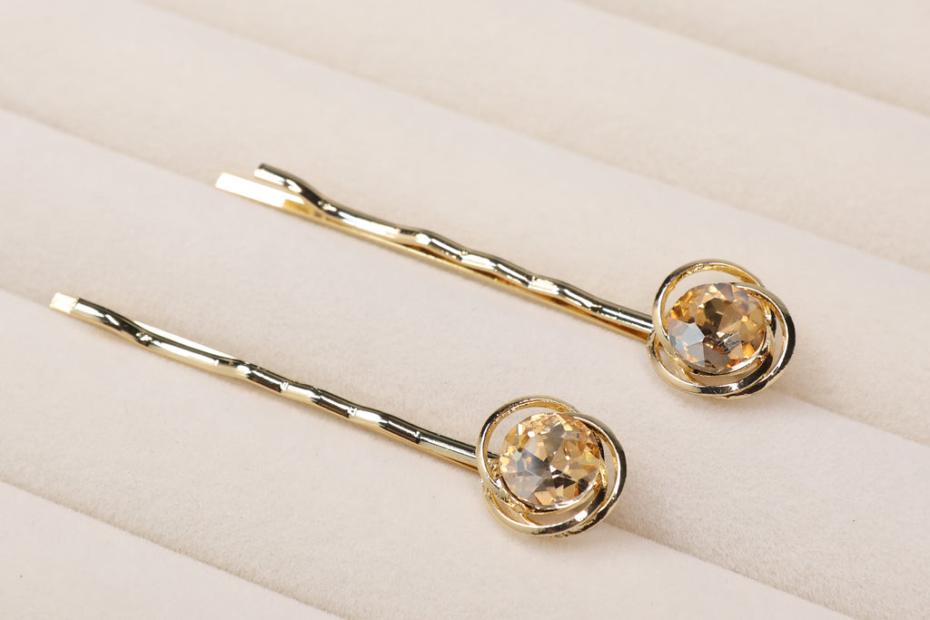Crystal Bobby Pins for Elegant Updos – Gold & Silver Rhinestone Hair Pins