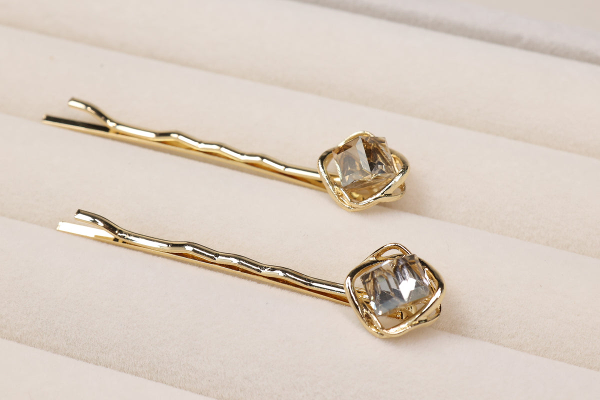 Crystal Bobby Pins for Elegant Updos – Gold & Silver Rhinestone Hair Pins