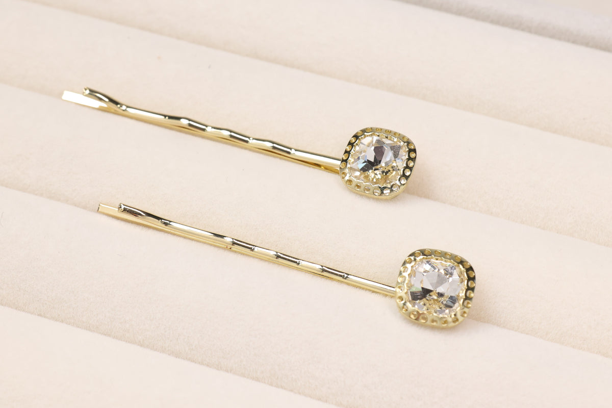 Crystal Bobby Pins for Elegant Updos – Gold & Silver Rhinestone Hair Pins