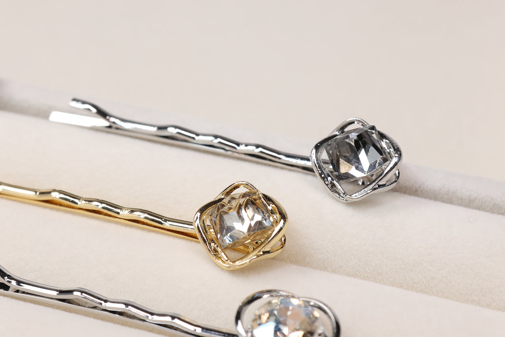 Crystal Bobby Pins for Elegant Updos – Gold & Silver Rhinestone Hair Pins