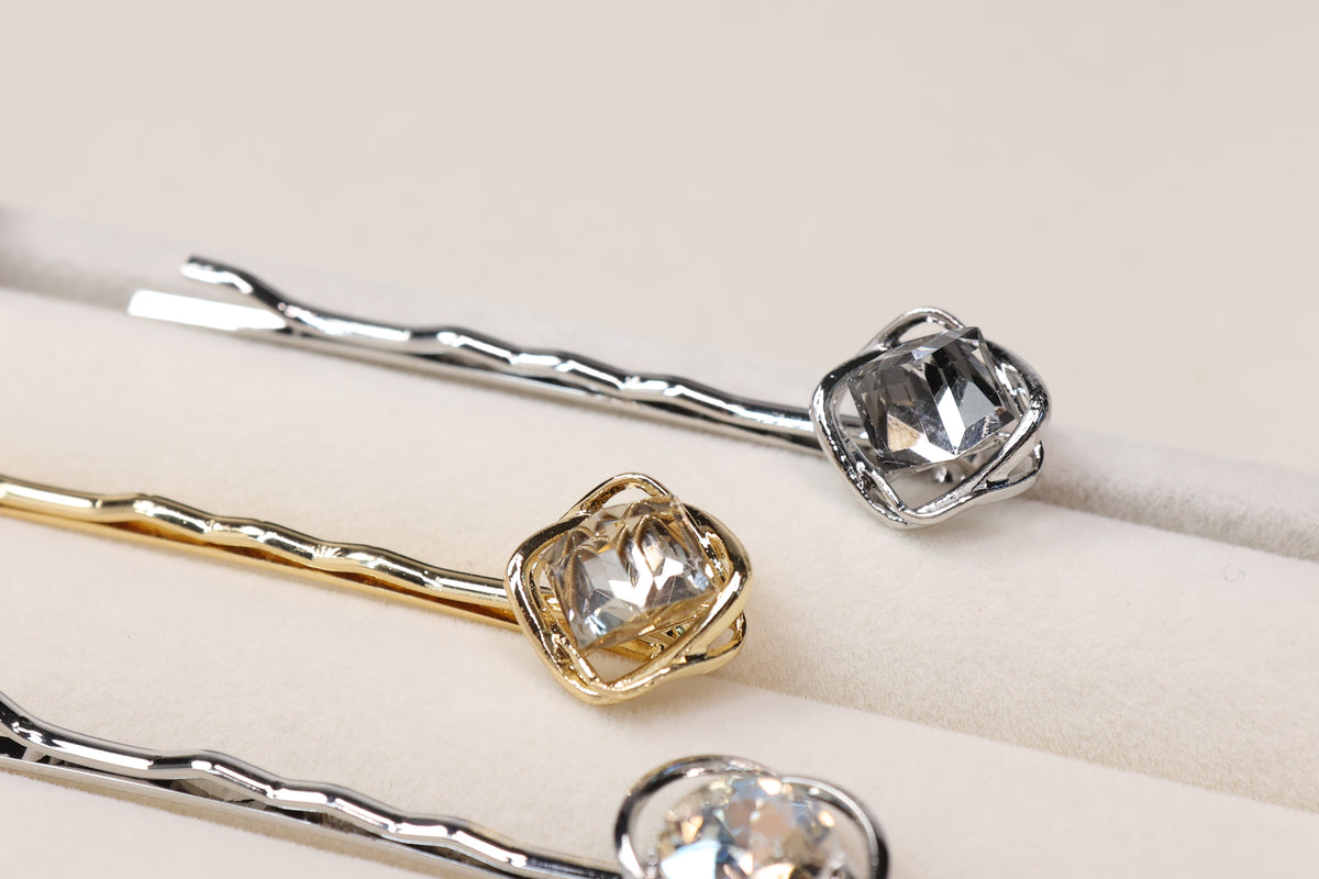 Crystal Bobby Pins for Elegant Updos – Gold & Silver Rhinestone Hair Pins