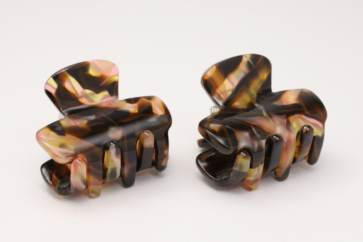 Mini Acetate Hair Claw Clips ，Set of 2 – Small French Claw Clip