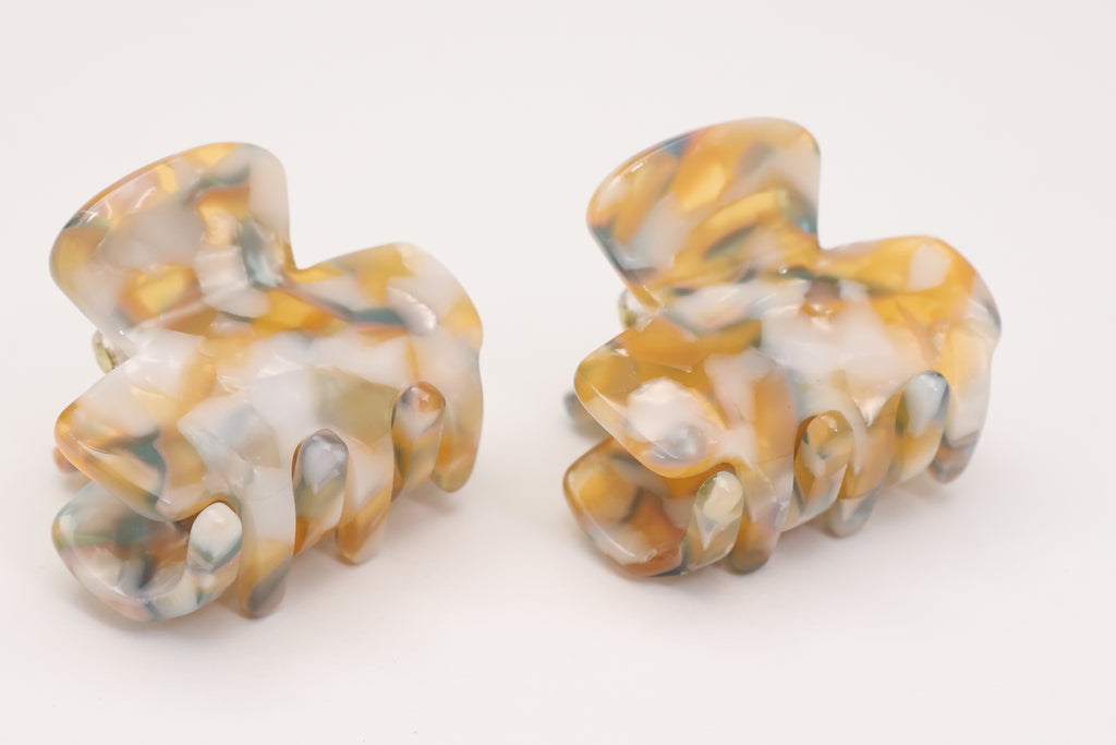 Mini Acetate Hair Claw Clips ，Set of 2 – Small French Claw Clip