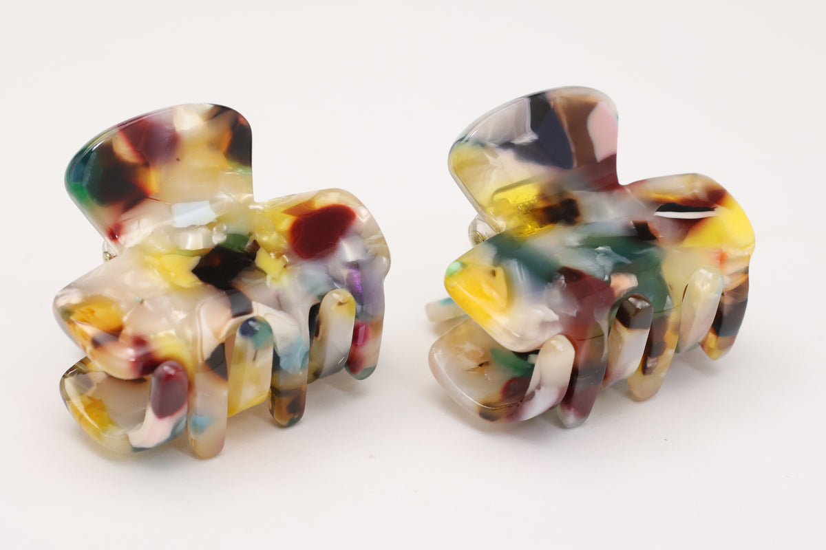 Mini Acetate Hair Claw Clips ，Set of 2 – Small French Claw Clip