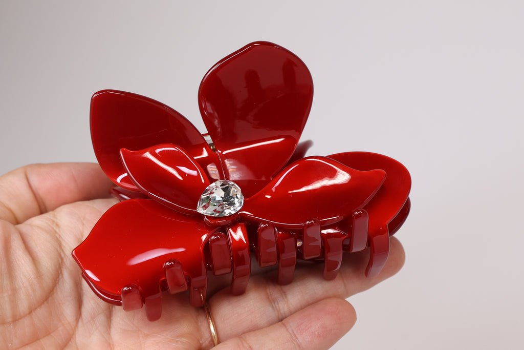 Crystal Bloom Acetate Hair Claw