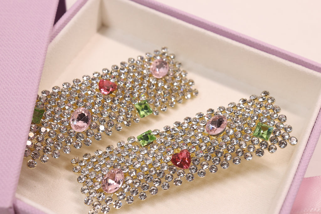 Jeweled Crystal Hair Clips – Set of 2