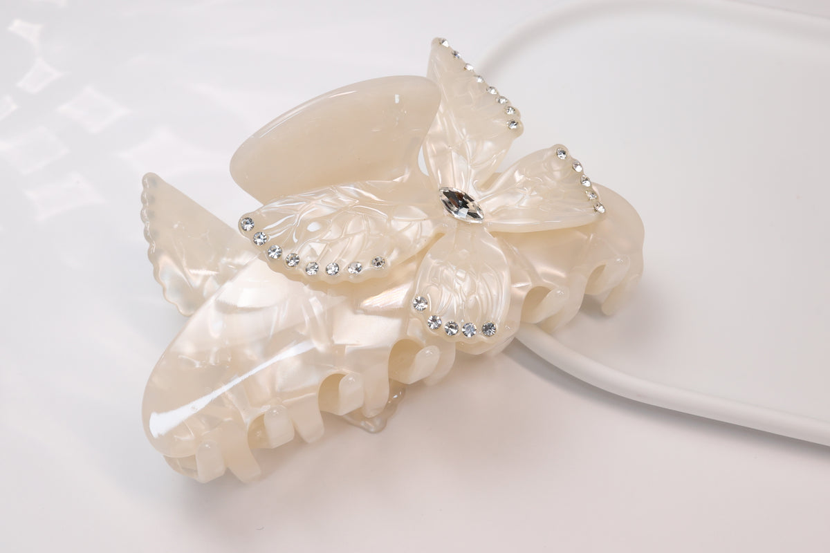 Crystal Butterfly Acetate Hair Claw