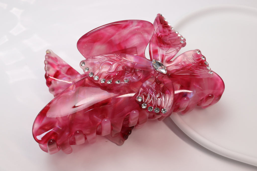 Crystal Butterfly Acetate Hair Claw