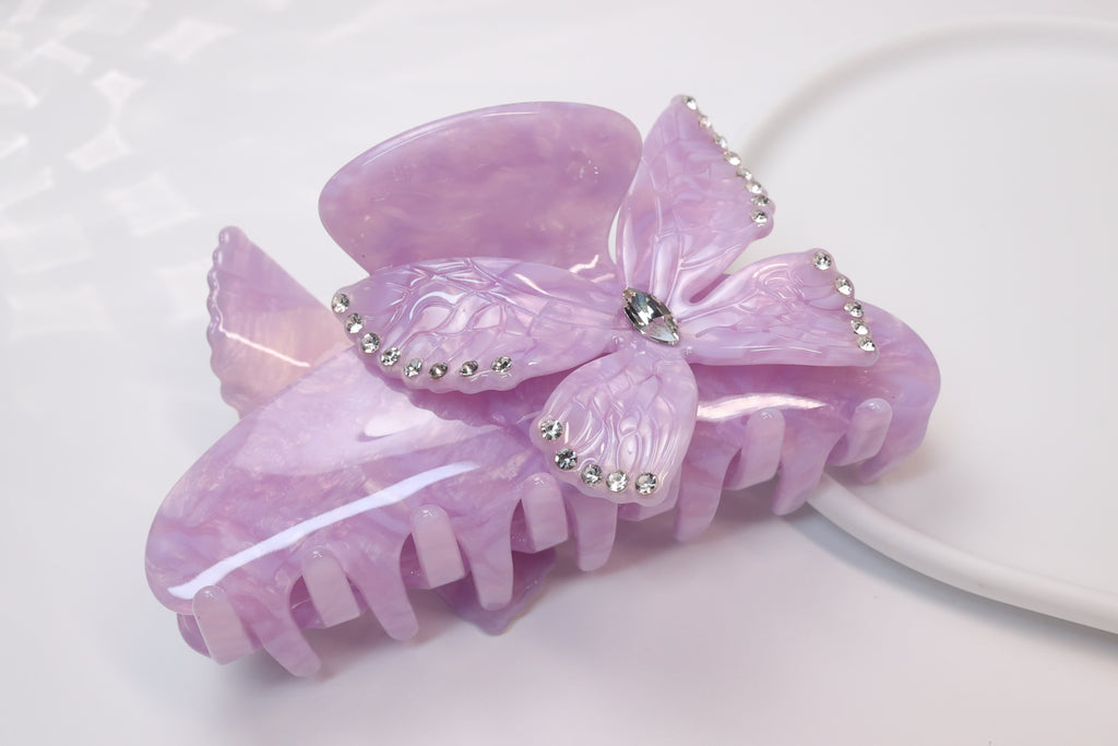 Crystal Butterfly Acetate Hair Claw