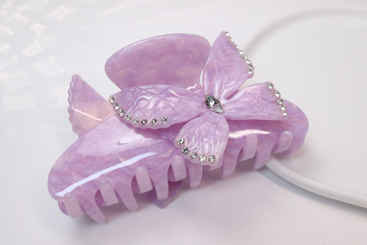 Crystal Butterfly Acetate Hair Claw
