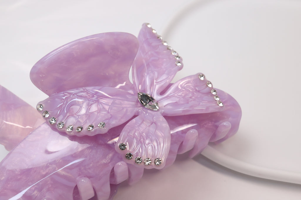 Crystal Butterfly Acetate Hair Claw