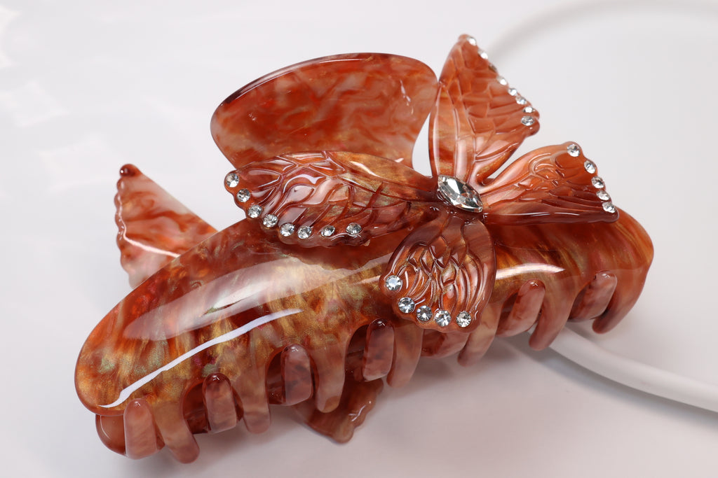 Crystal Butterfly Acetate Hair Claw