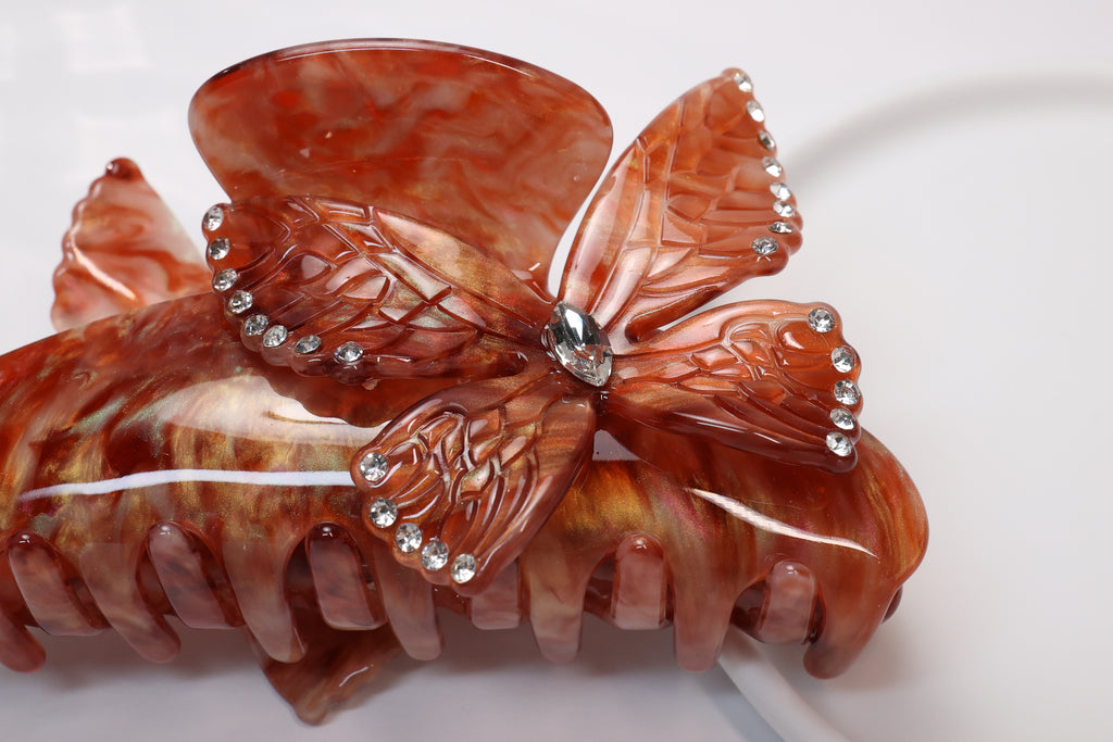 Crystal Butterfly Acetate Hair Claw