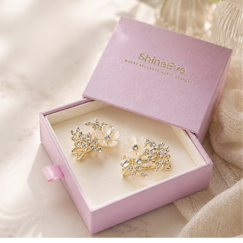 Crystal Flower Mini Hair Claw – Rhinestone Bridal Wedding Hair Clip