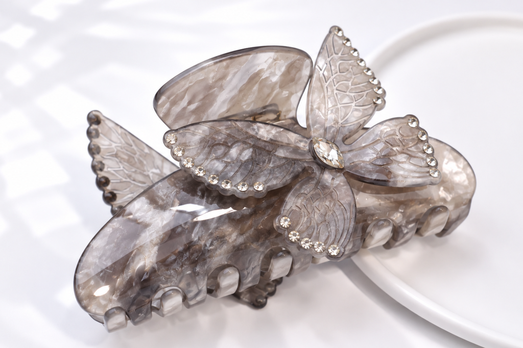 Crystal Butterfly Acetate Hair Claw