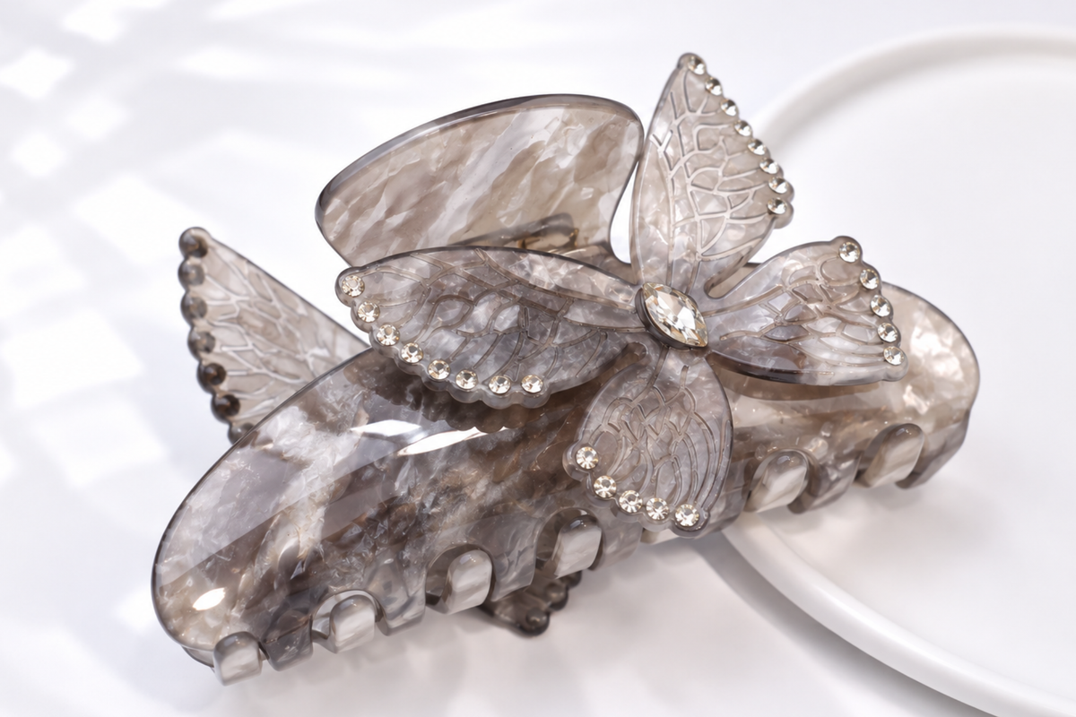 Crystal Butterfly Acetate Hair Claw