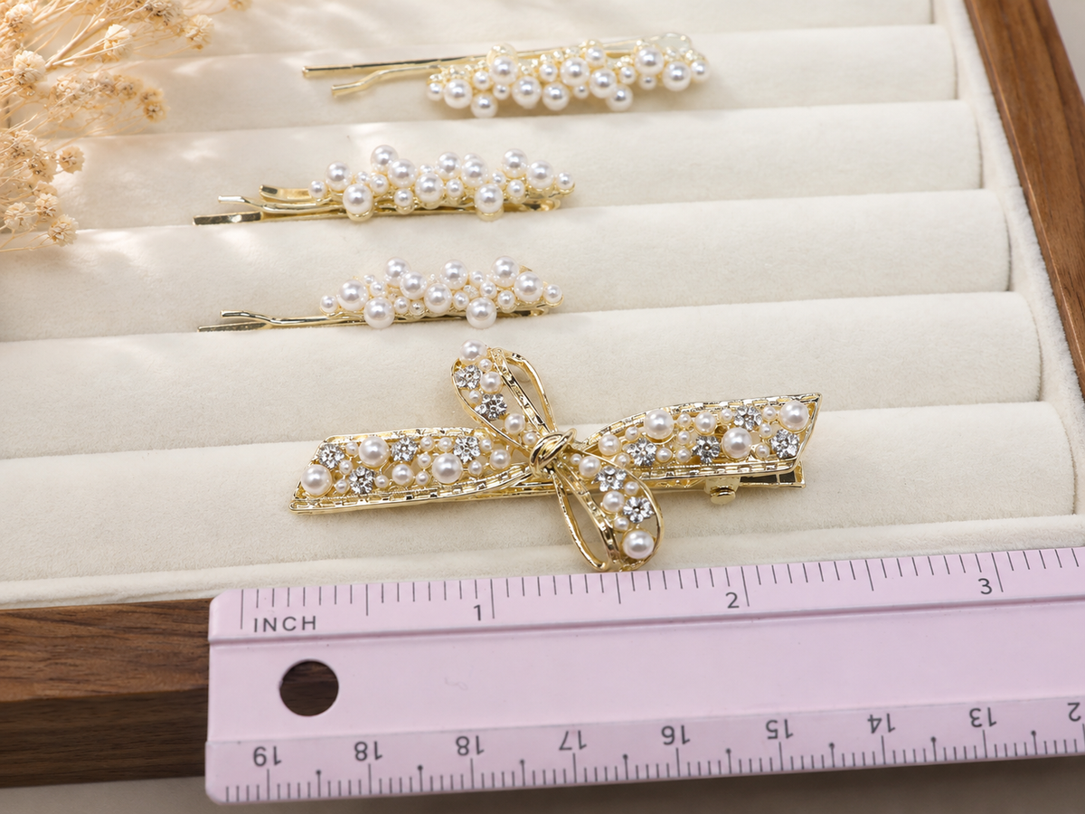 Pearl Hair Pins & Bridal Hair Clips – Elegant Gold Bobby Pins for Wedding & Special Occasion