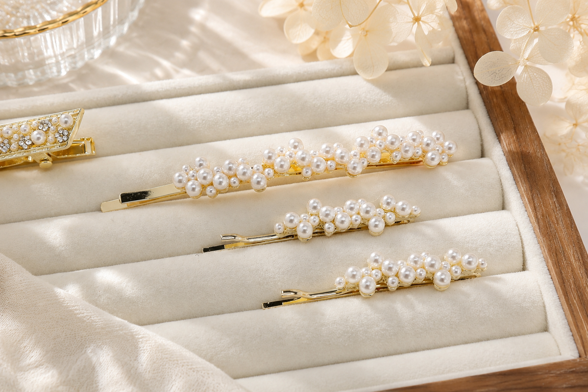 Pearl Hair Pins & Bridal Hair Clips – Elegant Gold Bobby Pins for Wedding & Special Occasion