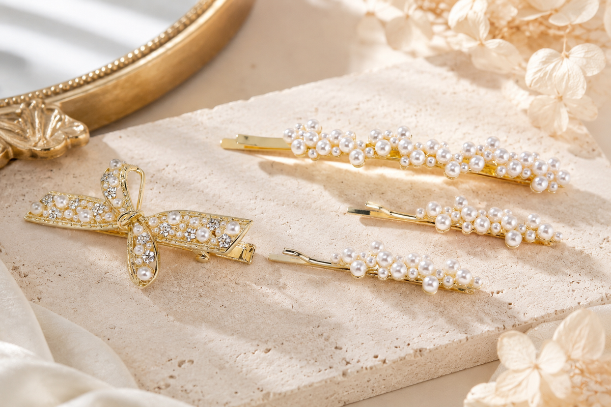 Pearl Hair Pins & Bridal Hair Clips – Elegant Gold Bobby Pins for Wedding & Special Occasion