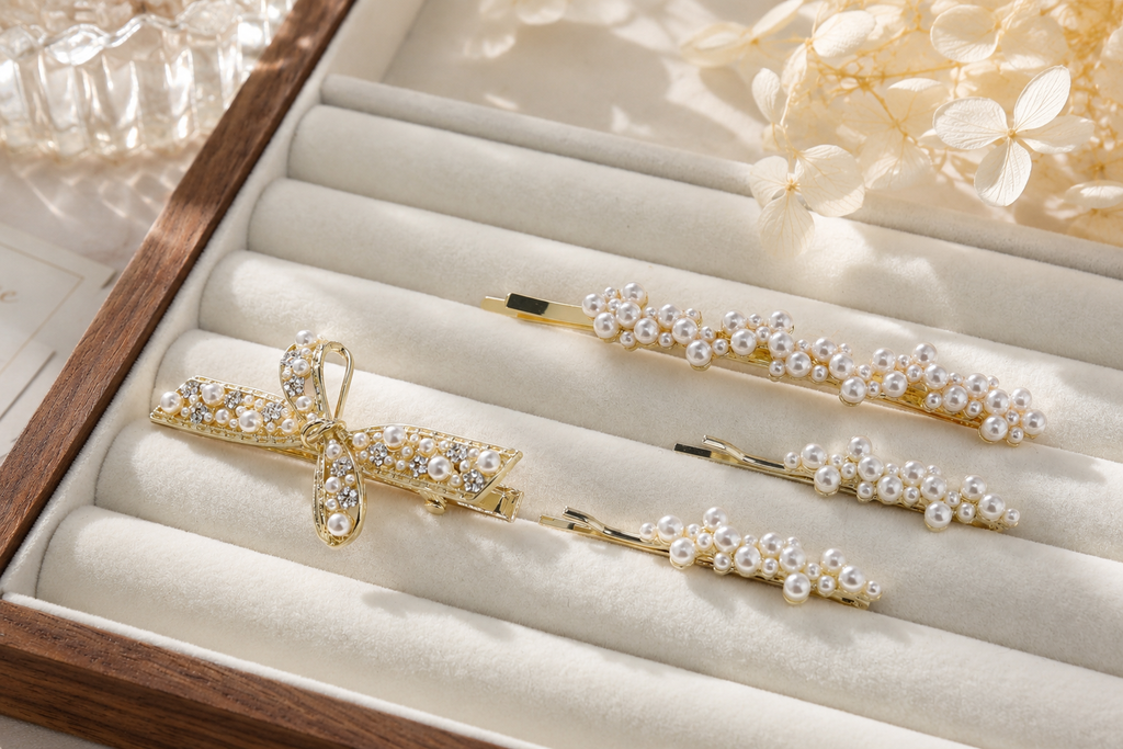 Pearl Hair Pins & Bridal Hair Clips – Elegant Gold Bobby Pins for Wedding & Special Occasion