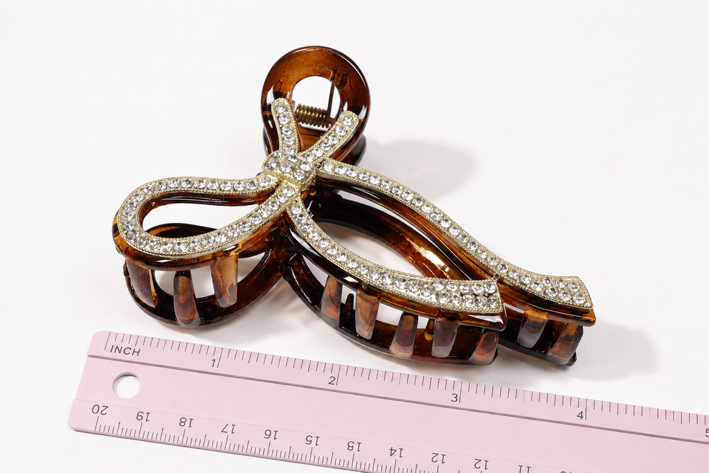 Crystal Tortoiseshell Hair Claw Clip – Rhinestone Large Hair Clip, 3 Styles