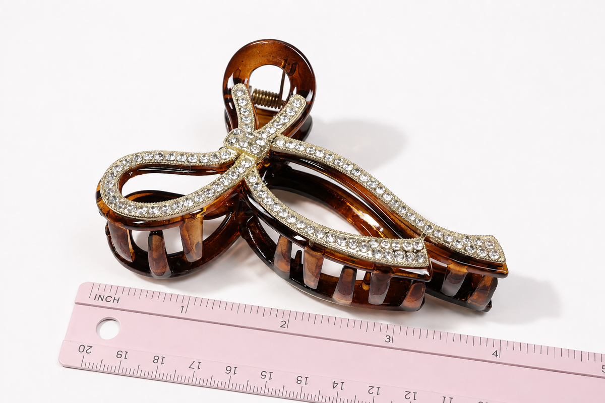 Crystal Tortoiseshell Hair Claw Clip – Rhinestone Large Hair Clip, 3 Styles