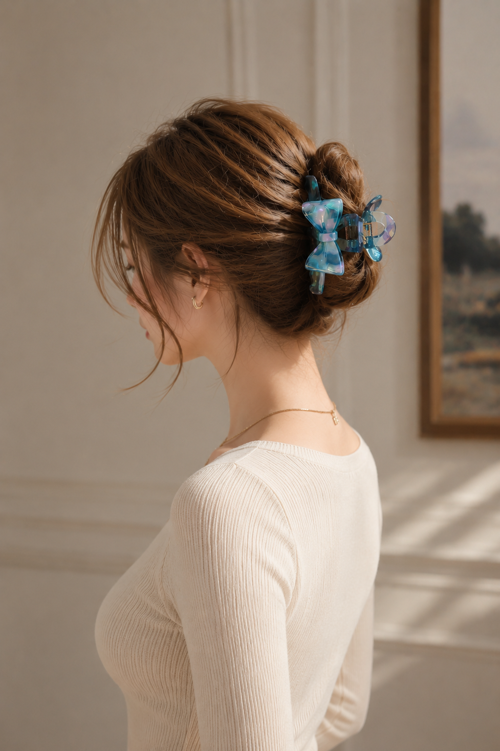 4" Acetate Bow Hair Claw – Medium Large French Hair Clip
