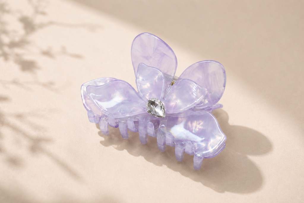 Crystal Bloom Acetate Hair Claw